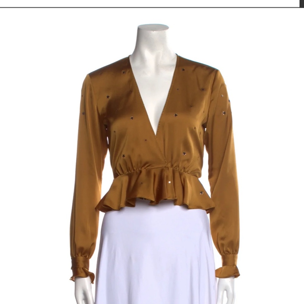 For Love & Lemons gold yellow top